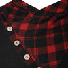 Checked Panel Button Shawl Collar T-shirt
