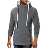 Cowl Neck Kangaroo Pocket Plush Drawstring Hoodie