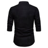 Contrast Placket Roll Up Long Sleeve Shirt