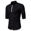 Contrast Placket Roll Up Long Sleeve Shirt