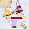 Sexy Strappy Sleeveless Color Blocking Padded Women Bikini Set