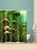 Fern and Mushroom Print Waterproof Bathroom Shower Curtain