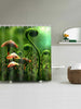 Fern and Mushroom Print Waterproof Bathroom Shower Curtain