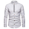 Contrast Placket Roll Up Long Sleeve Shirt