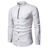 Contrast Placket Roll Up Long Sleeve Shirt