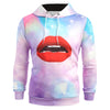 3D Tie Dye Lip Print Pullover Hoodie