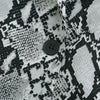V Neck Turn-down Collar Long Sleeve Snakeskin Pattern Button Women Crop Top