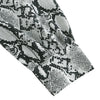 V Neck Turn-down Collar Long Sleeve Snakeskin Pattern Button Women Crop Top