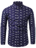 Button Up Crown Print Shirt