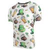 Beer Hat Printed Elastic Slim Fit T-shirt