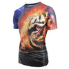 3D Tiger Printed Elastic Pullover Short Sleeve T-shirt