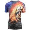 3D Tiger Printed Elastic Pullover Short Sleeve T-shirt