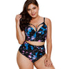 Plus Size Cut Out Galaxy Print Bikini