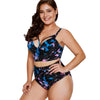 Plus Size Cut Out Galaxy Print Bikini
