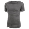 Solid Color Drawstring Short T-shirt
