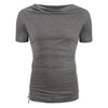 Solid Color Drawstring Short T-shirt