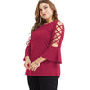Plus Size Special Criss Cross Bell Sleeve T-shirt