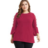 Plus Size Special Criss Cross Bell Sleeve T-shirt