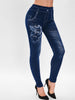 Knit Floral Print Skinny Pants