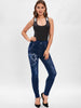 Knit Floral Print Skinny Pants