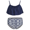 Ruffled Overlay Tribal Print Bikini Set