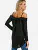 Cold Shoulder Striped Criss Cross Sweater