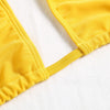 Halter Neck Padded Backless Cut Out Solid Color Women Swimsuit