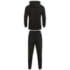 Snap Button Side Stripe Hoodie Jogger Pants Suit
