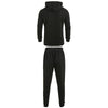 Snap Button Side Stripe Hoodie Jogger Pants Suit