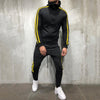 Snap Button Side Stripe Hoodie Jogger Pants Suit