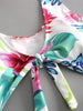 Palm Leave Knotted Cut Out Swimsuit