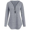 Tassel Zip Front V Neck T Shirt