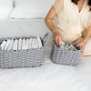 Hand-knitted Cotton Rope Storage Box Snack Key Baby Toy Basket