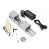 96W Mini Lathe Beads Machine Woodworking DIY Standard Set with Power Carving Cutter