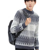 Geometric Pattern Soft Pullover Knit Sweater