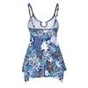 Floral Print Asymmetrical Tankini with Shorts