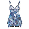 Floral Print Asymmetrical Tankini with Shorts