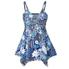 Floral Print Asymmetrical Tankini with Shorts