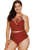 Plus Size Criss Cross Underwire Tankini Set