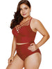 Plus Size Criss Cross Underwire Tankini Set