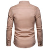 Stand Collar Hidden Button Long Sleeve Shirt