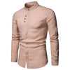 Stand Collar Hidden Button Long Sleeve Shirt