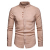 Stand Collar Hidden Button Long Sleeve Shirt