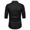 Stand Collar Hidden Button Long Sleeve Shirt
