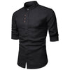 Stand Collar Hidden Button Long Sleeve Shirt