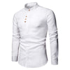 Stand Collar Hidden Button Long Sleeve Shirt