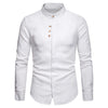 Stand Collar Hidden Button Long Sleeve Shirt