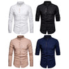 Stand Collar Hidden Button Long Sleeve Shirt
