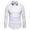Embroidered Collar Button Up Long Sleeve Shirt