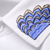 Embroidered Collar Button Up Long Sleeve Shirt